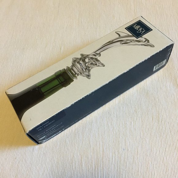 Mikasa Japan Glass Dolphin Wine Bottle Stopper Austrian Crystal - Picture 9 of 10